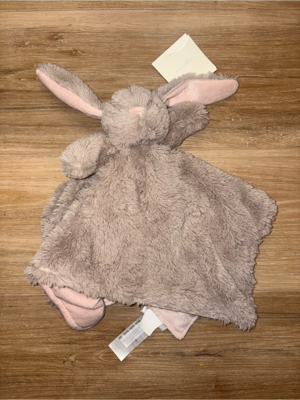 NWT Elegant Baby Taupe Bunny Security Blanket Lovey Plush Baby Gift